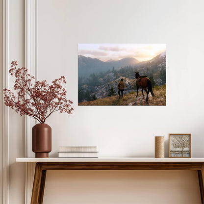 Red Dead Redemption 2 Arthur Morgan | Mountain Landscape Poster | Gamer Gift Wall Art - Video Games Poster