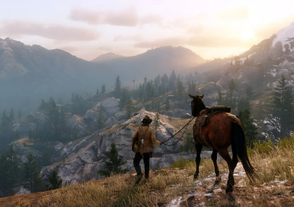 Red Dead Redemption 2 Arthur Morgan | Mountain Landscape Poster | Gamer Gift Wall Art - Video Games Poster