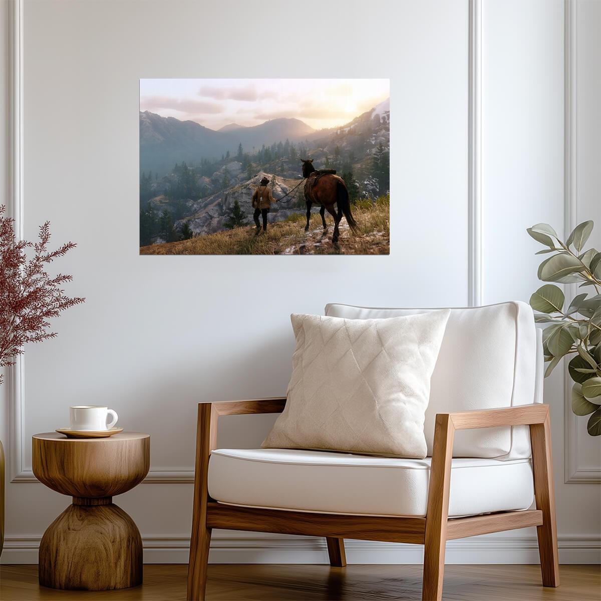 Red Dead Redemption 2 Arthur Morgan | Mountain Landscape Poster | Gamer Gift Wall Art - Video Games Poster