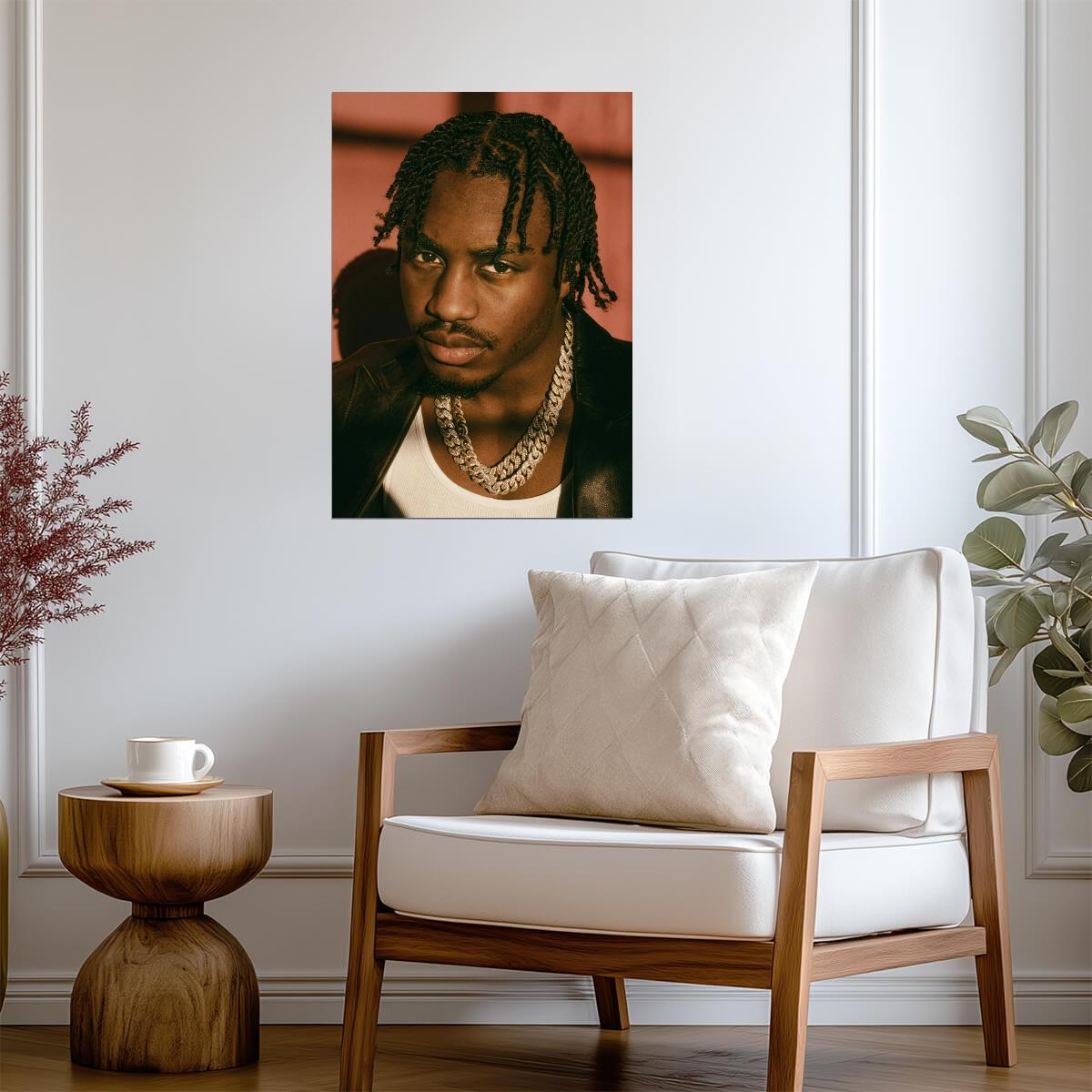 Lil Tjay Close-Up Portrait | Hip Hop Music Poster | Modern Rapper Wall Art - Music Poster
