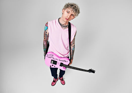 Machine Gun Kelly Tickets to My Downfall | MGK Pink Guitar Photo | Pop Punk Music Poster - Music Poster