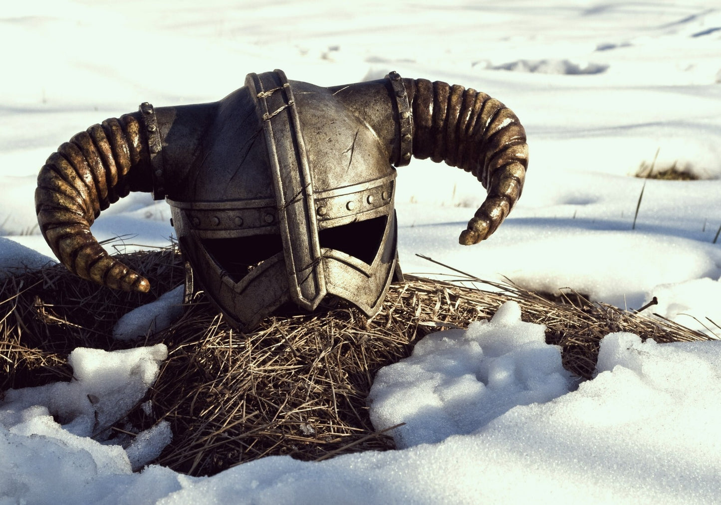 Skyrim Iconic Horned Helmet | Dragonborn Armor Poster | Fantasy Video Game Art - Video Games Poster