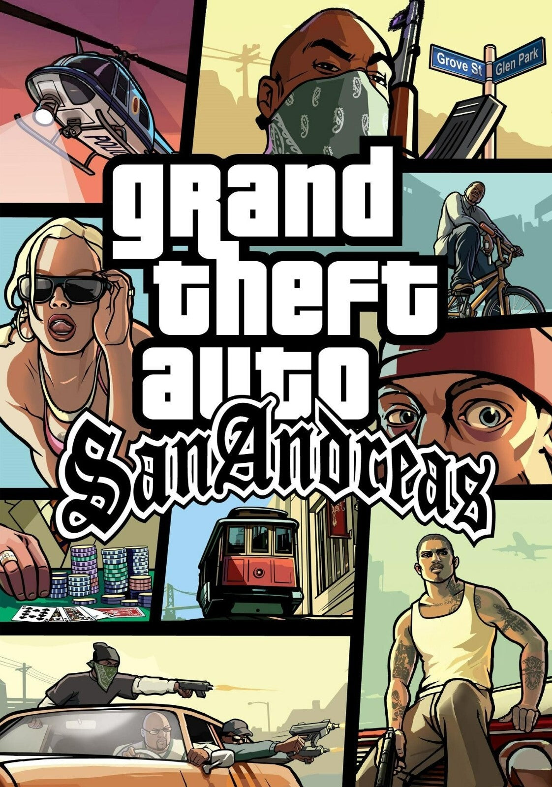 Grand Theft Auto San Andreas | Classic Cover Art Poster | Retro GTA Game Decor - Video Games Poster