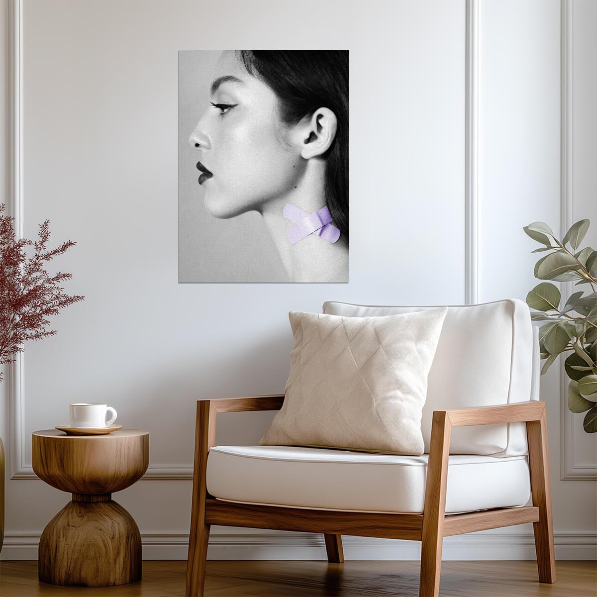 Olivia Rodrigo Sour Album Art | Black and White Profile Poster | Modern Pop Music Print - Music Poster