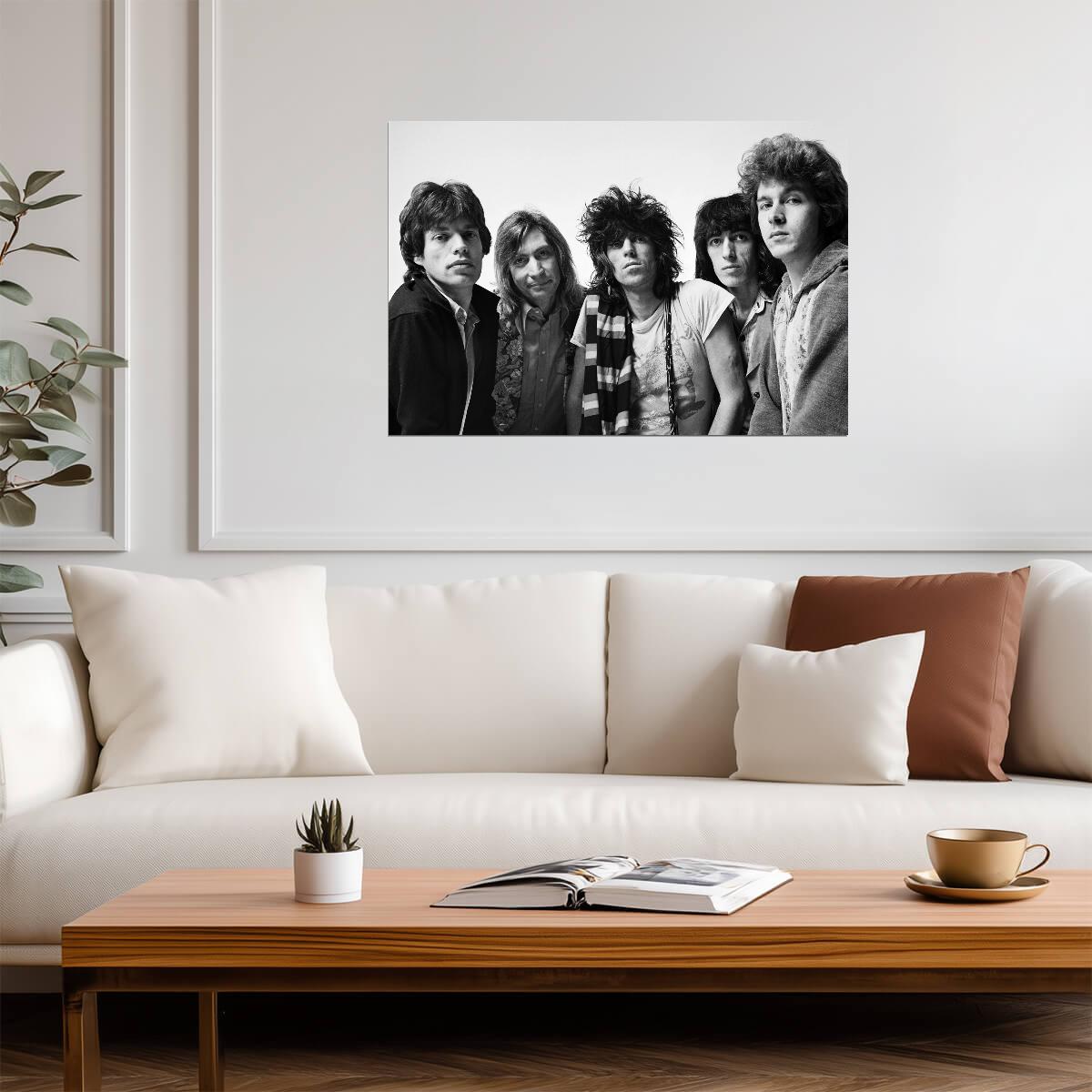 The Rolling Stones Early Years Band Photo | Black & White Rock and Roll Poster | Vintage Music Art - Music Poster