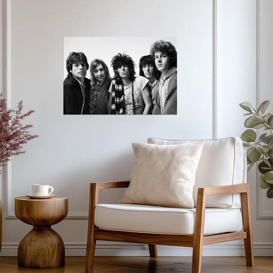 The Rolling Stones Early Years Band Photo | Black & White Rock and Roll Poster | Vintage Music Art - Music Poster