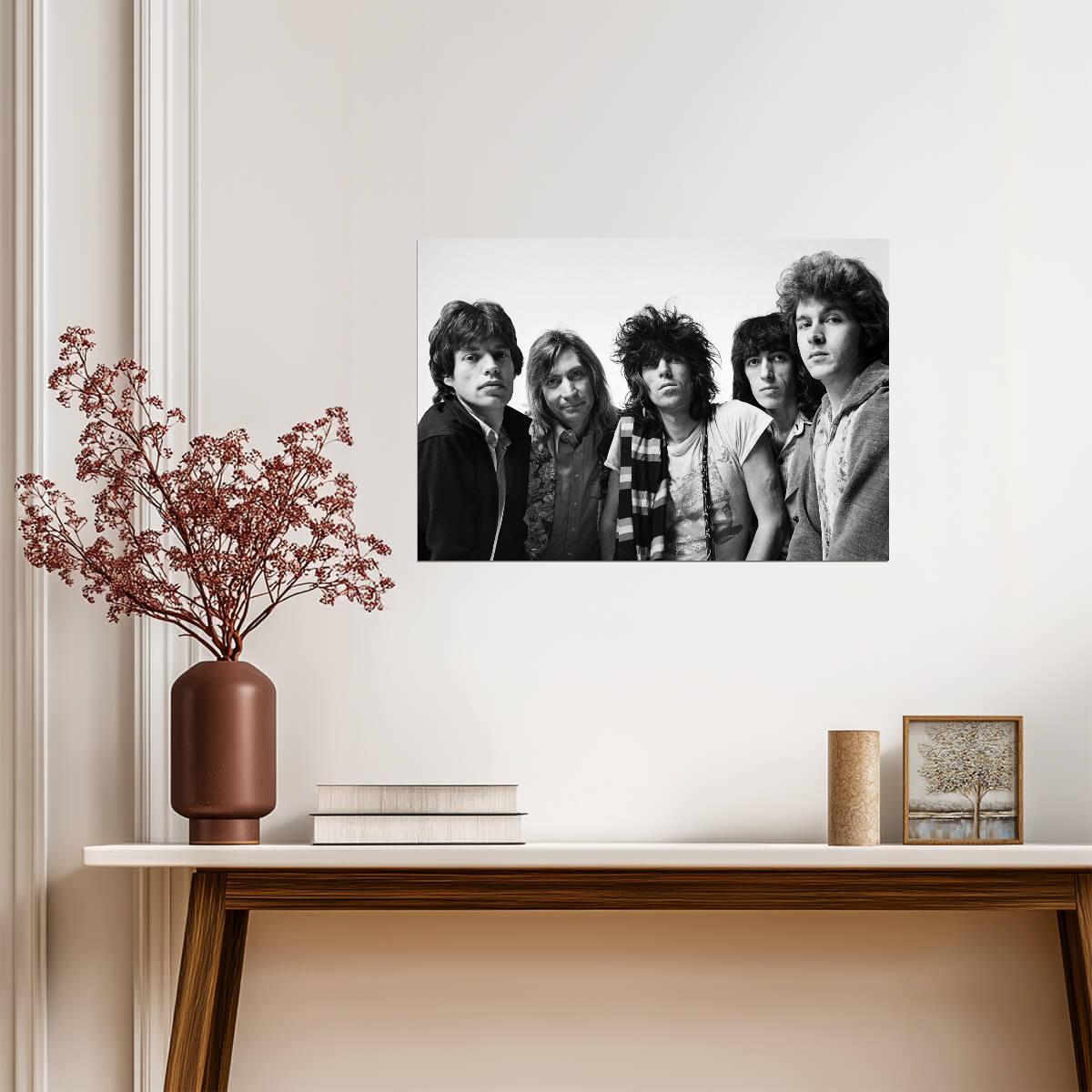 The Rolling Stones Early Years Band Photo | Black & White Rock and Roll Poster | Vintage Music Art - Music Poster