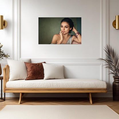 Mila Kunis Pensive Portrait | Modern Celebrity Poster | Elegant Photoshoot Print - Celebrities Poster