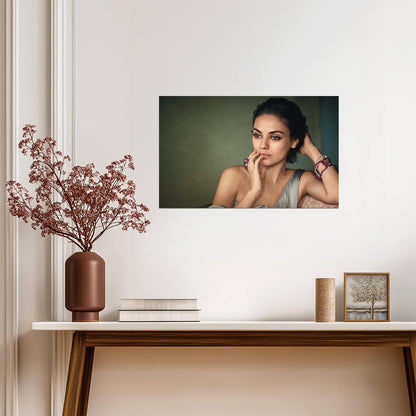 Mila Kunis Pensive Portrait | Modern Celebrity Poster | Elegant Photoshoot Print - Celebrities Poster