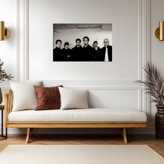 Linkin Park Band Photo | Black and White Music Poster | Nu Metal Rock Wall Art - Music Poster