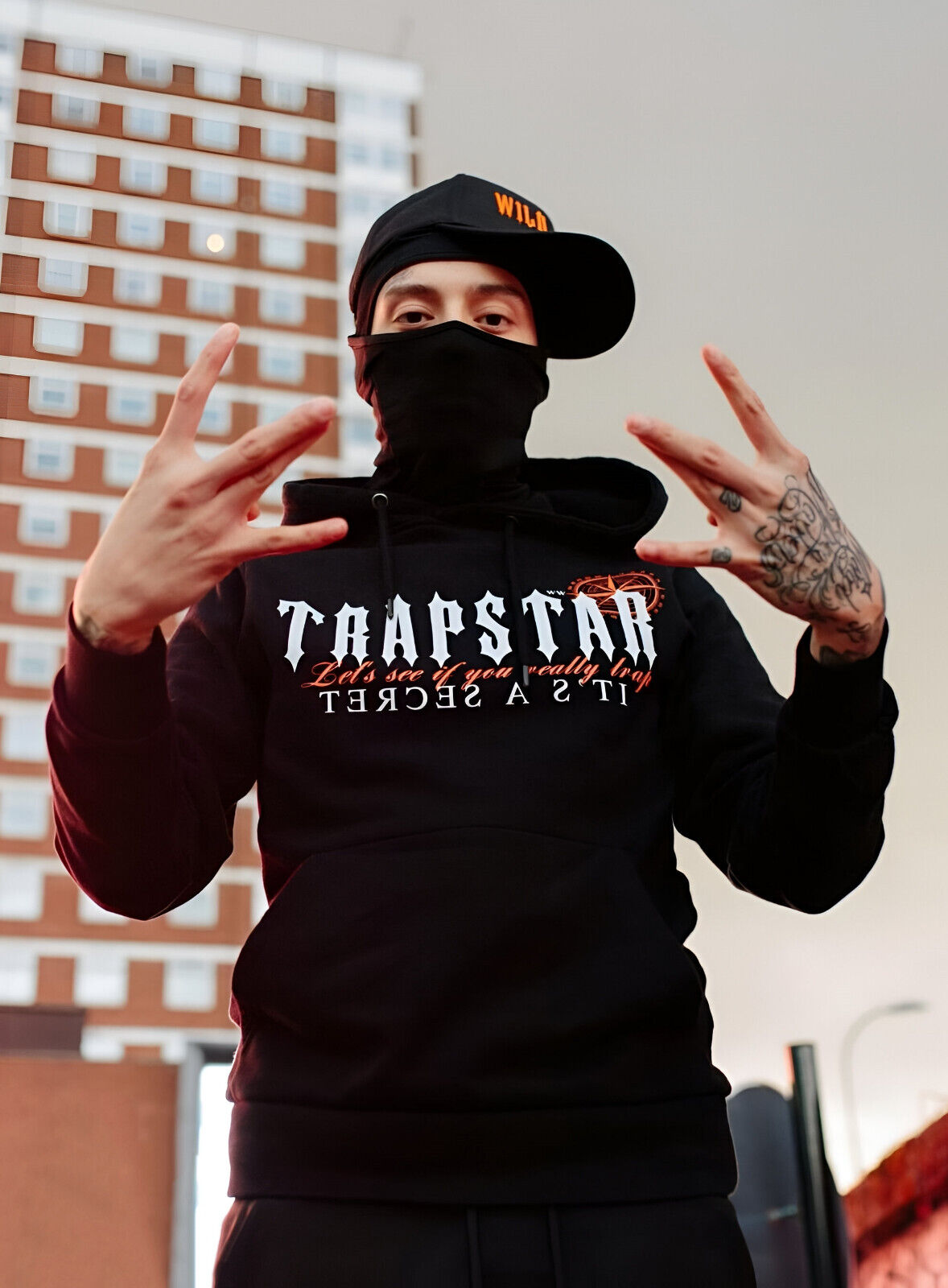 Central Cee in Trapstar Hoodie | Black Balaclava Poster | UK Drill Music Art - Music Poster