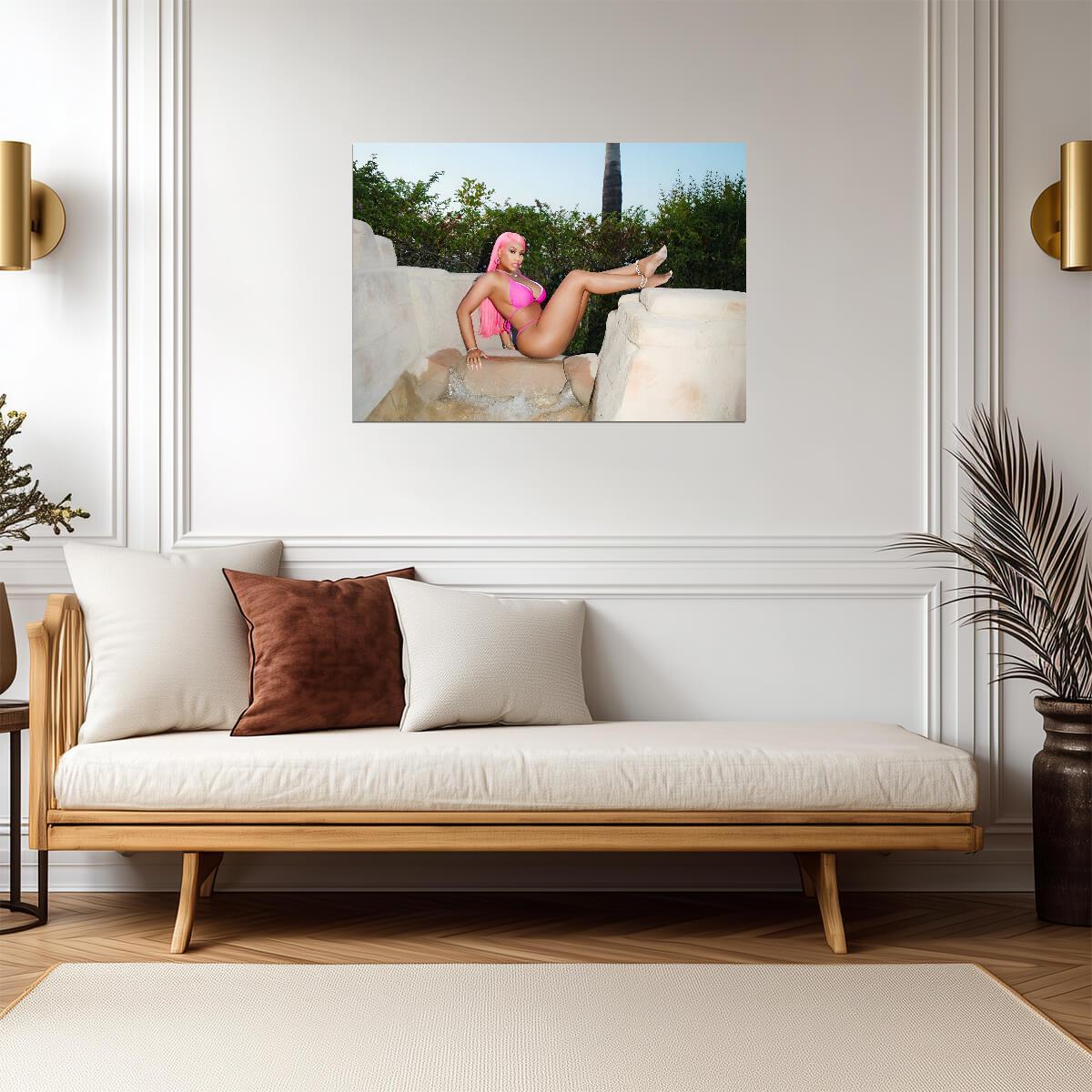 Nicki Minaj Pink Bikini Photoshoot | Music Star Poster | Sexy Celebrity Wall Art - Music Poster