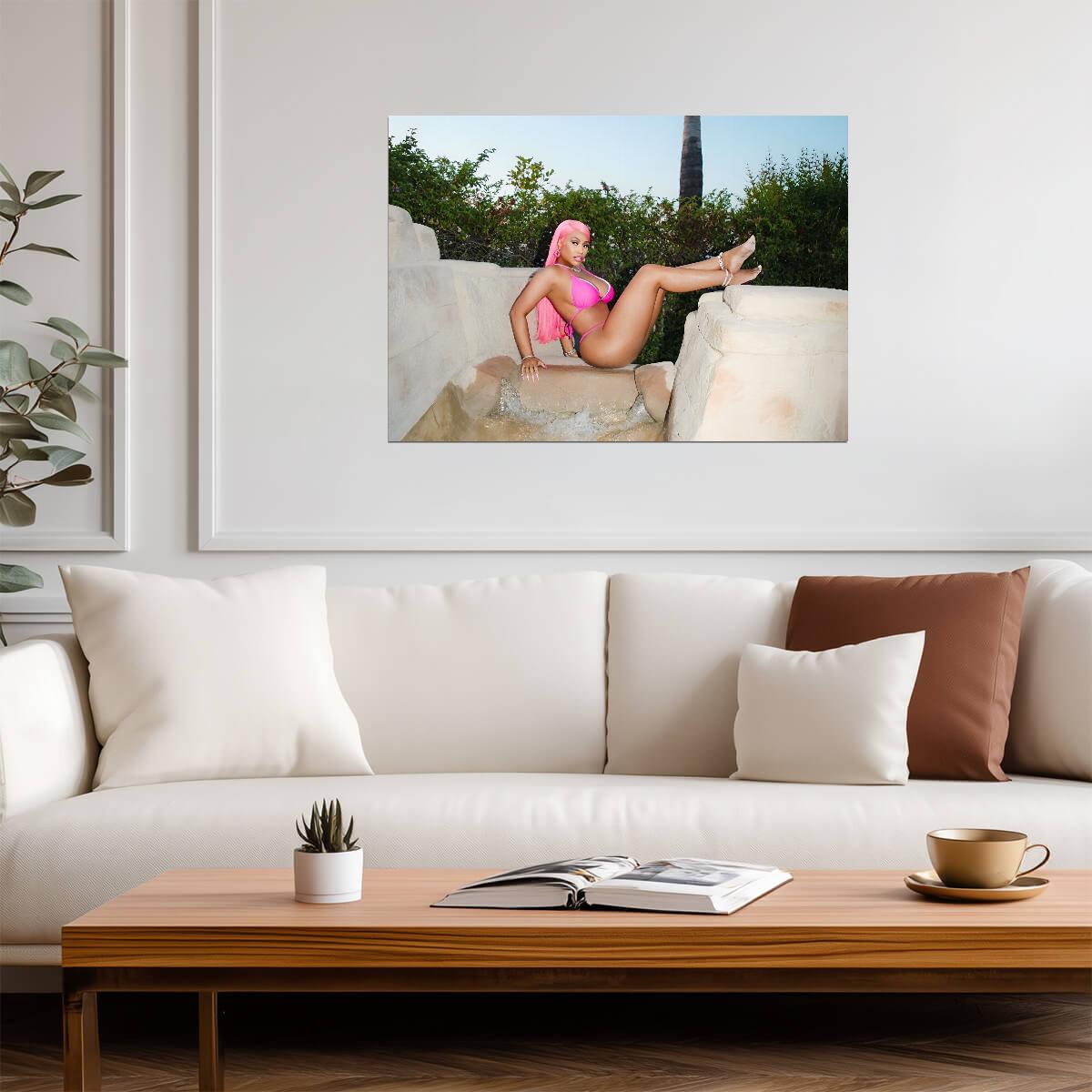 Nicki Minaj Pink Bikini Photoshoot | Music Star Poster | Sexy Celebrity Wall Art - Music Poster