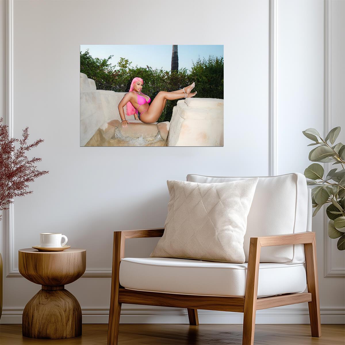 Nicki Minaj Pink Bikini Photoshoot | Music Star Poster | Sexy Celebrity Wall Art - Music Poster