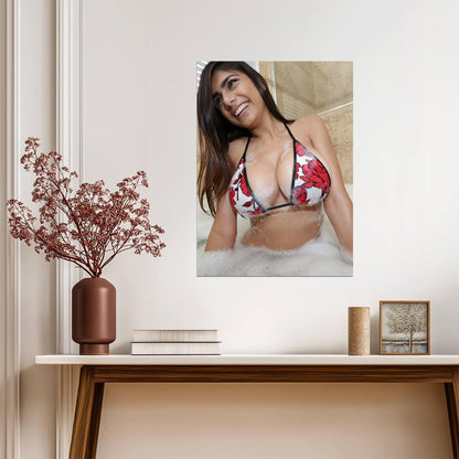 Mia Khalifa in Bubble Bath | Modern Celebrity Print | Sexy Bikini Poster - Celebrities Poster
