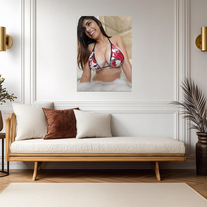 Mia Khalifa in Bubble Bath | Modern Celebrity Print | Sexy Bikini Poster - Celebrities Poster