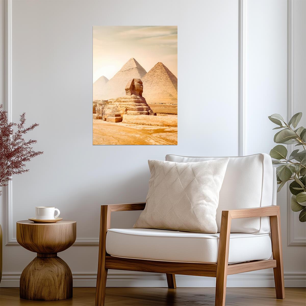 Great Sphinx and Pyramids of Giza | Egypt Travel Photography Poster | Ancient Landmark Wall Art - Photography Poster