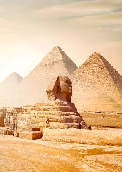 Great Sphinx and Pyramids of Giza | Egypt Travel Photography Poster | Ancient Landmark Wall Art - Photography Poster