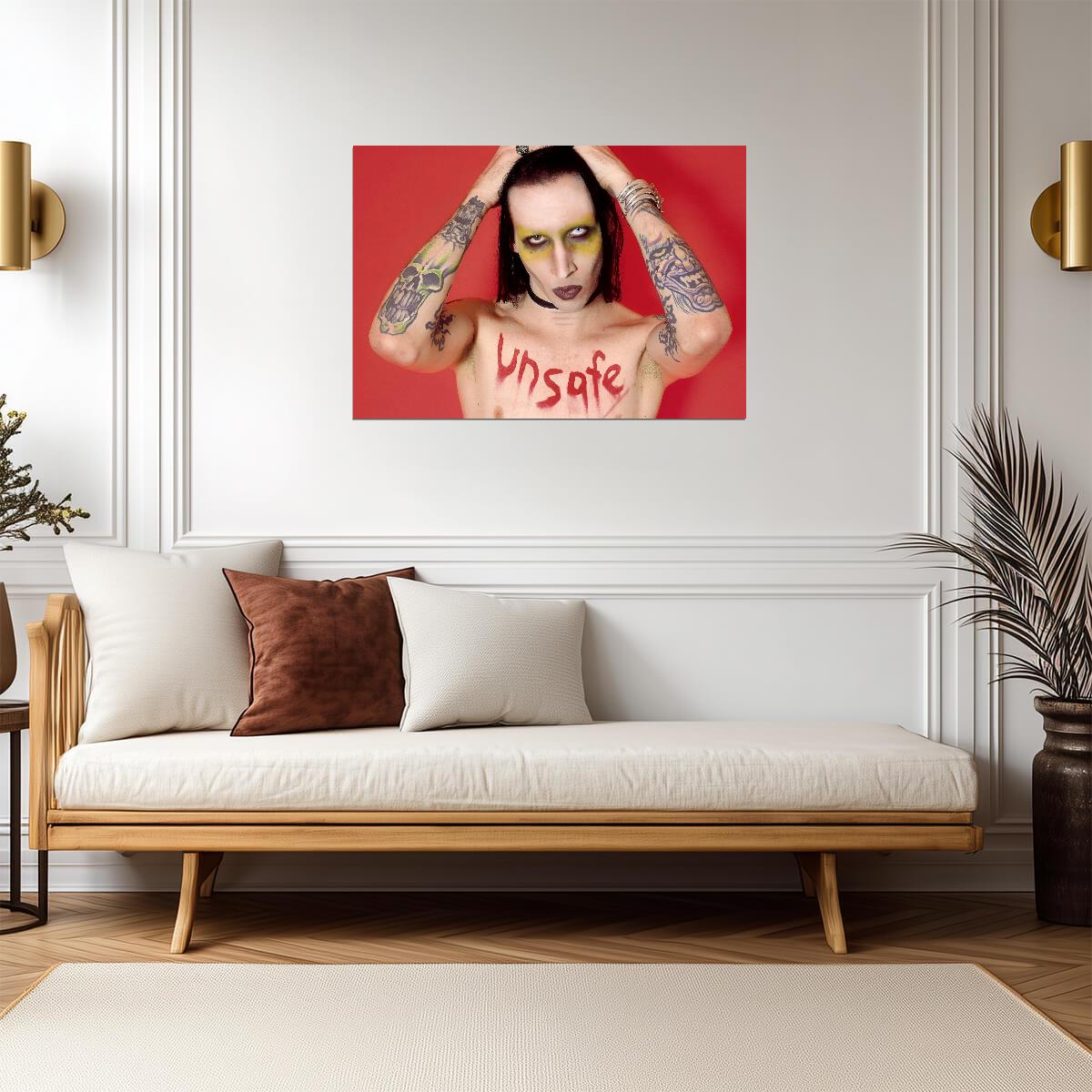 Marilyn Manson 'Unsafe' Portrait | Rock Music Poster | Shock Rock Wall Art - Music Poster