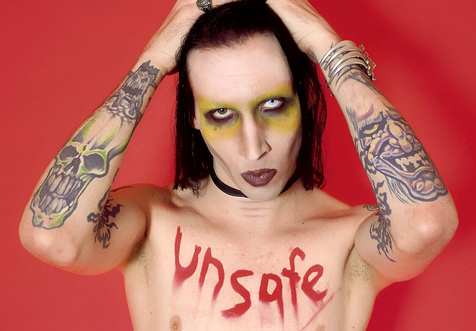 Marilyn Manson 'Unsafe' Portrait | Rock Music Poster | Shock Rock Wall Art - Music Poster