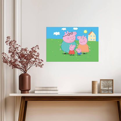 Peppa Pig Family Portrait | Kids Cartoon TV Show Poster | Nursery Wall Decor - Movies & TV Poster