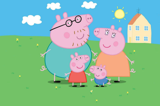 Peppa Pig Family Portrait | Kids Cartoon TV Show Poster | Nursery Wall Decor - Movies & TV Poster