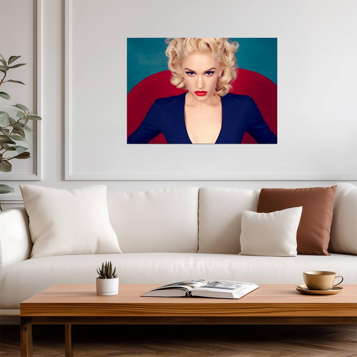 Gwen Stefani Pop Music Portrait | Vibrant Celebrity Poster | Modern Music Fan Gift - Music Poster