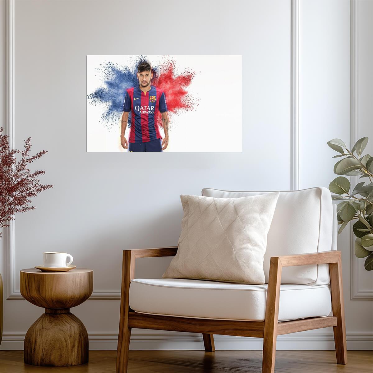 Neymar Jr FC Barcelona Kit | Soccer Poster | Blaugrana Fan Gift - Sports Poster