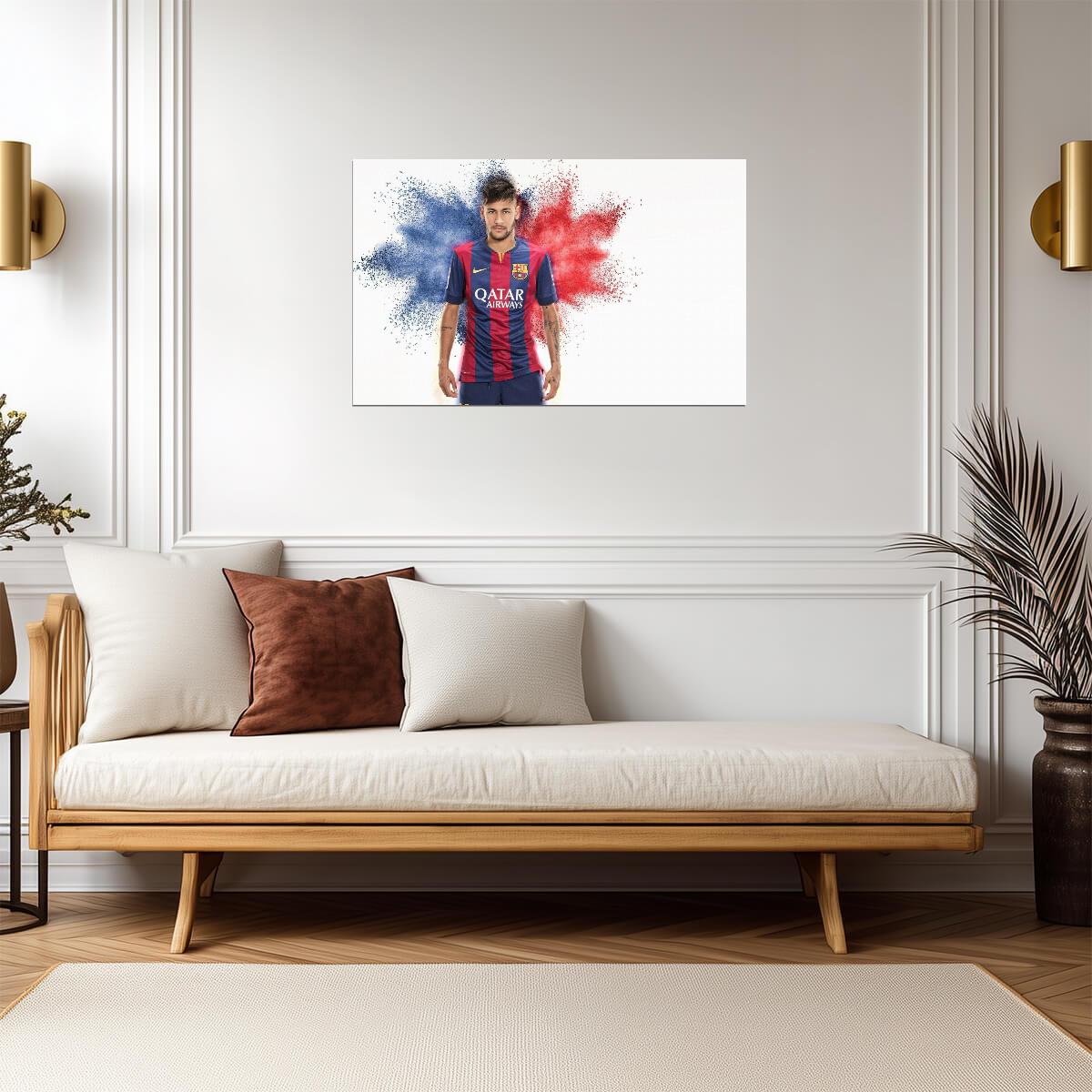 Neymar Jr FC Barcelona Kit | Soccer Poster | Blaugrana Fan Gift - Sports Poster