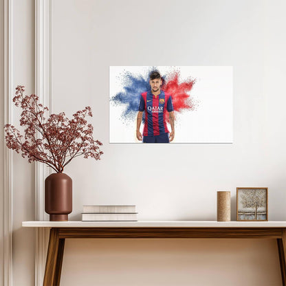 Neymar Jr FC Barcelona Kit | Soccer Poster | Blaugrana Fan Gift - Sports Poster