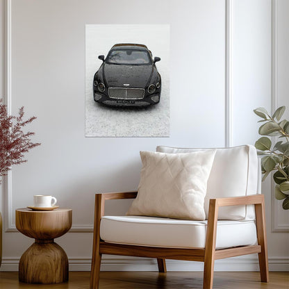 Bentley Continental GT 3rd Gen | Luxury Grand Tourer Poster | Black Coupe in Snow Photography - Cars Poster