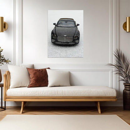 Bentley Continental GT 3rd Gen | Luxury Grand Tourer Poster | Black Coupe in Snow Photography - Cars Poster