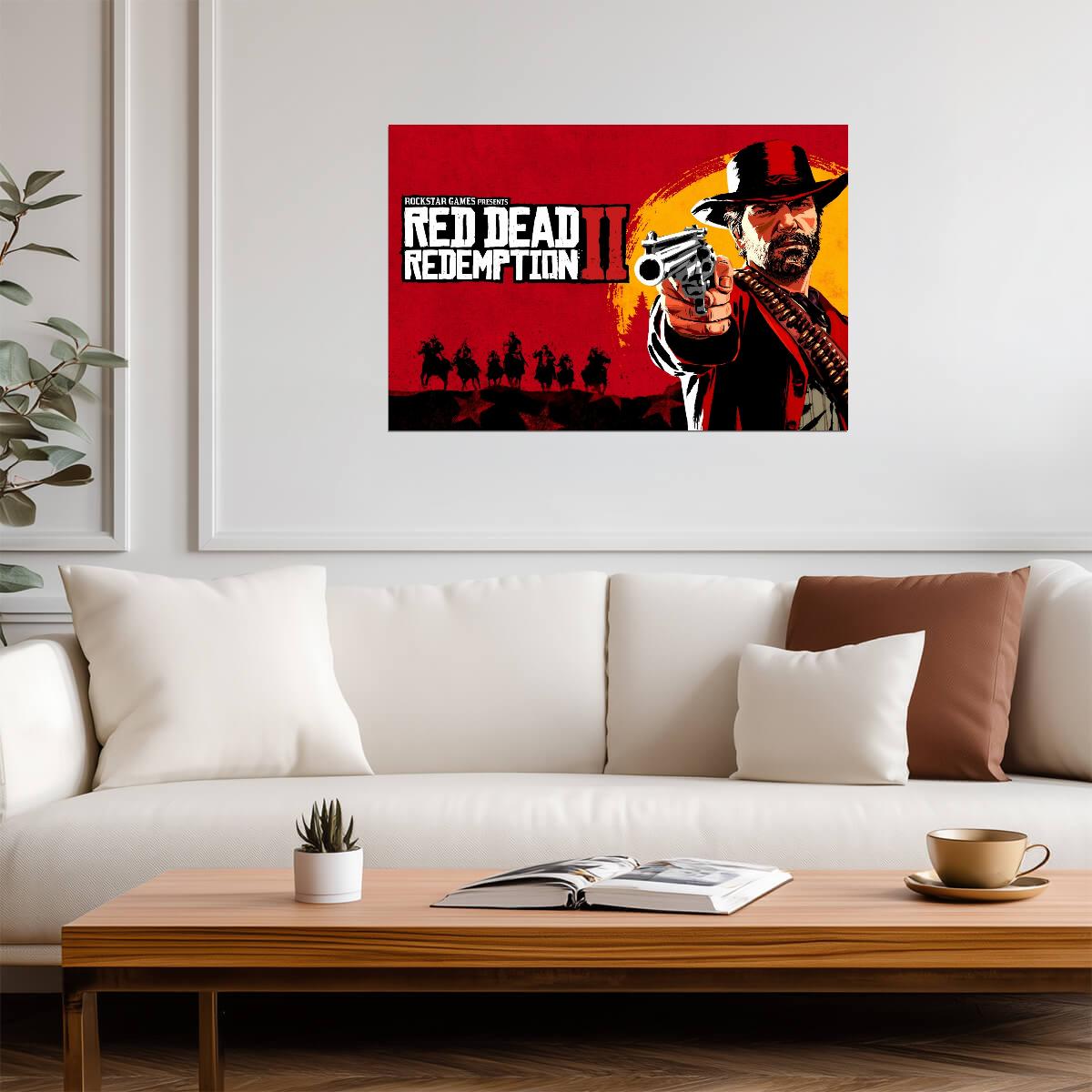 Red Dead Redemption 2 Arthur Morgan Cover Art | Western Video Game Poster | Gaming Room Decor - Video Games Poster