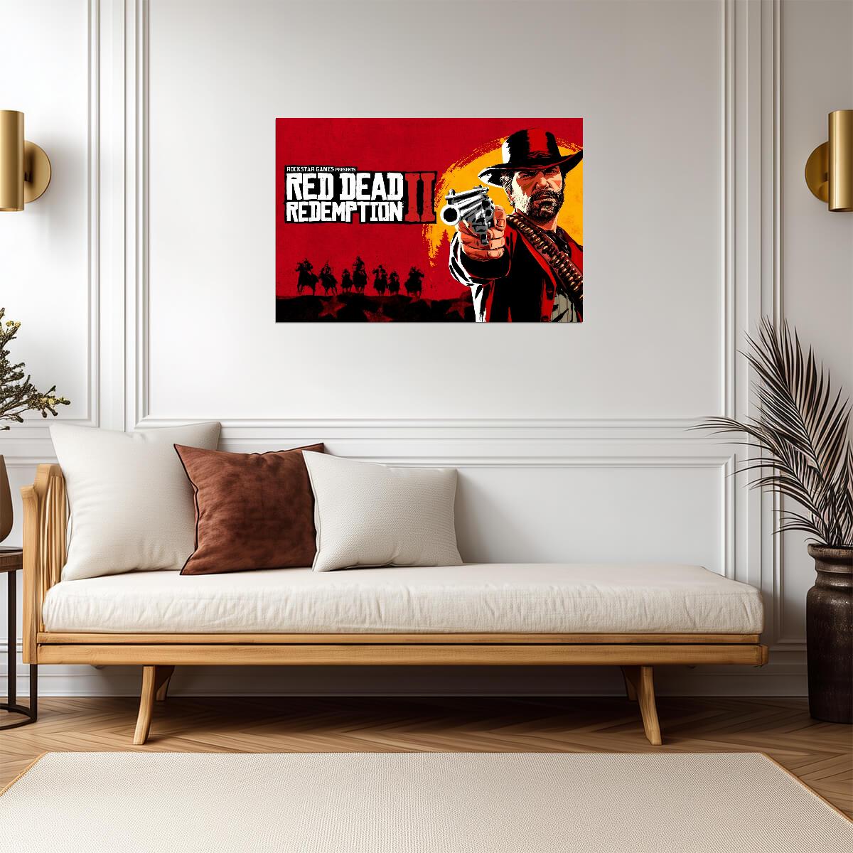Red Dead Redemption 2 Arthur Morgan Cover Art | Western Video Game Poster | Gaming Room Decor - Video Games Poster