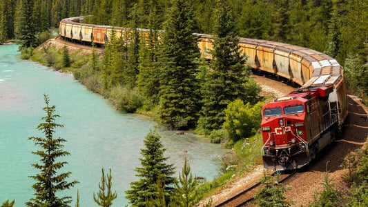 Canadian Pacific Freight Train | Locomotive Photography Poster | Train Through Banff National Park - Cars Poster