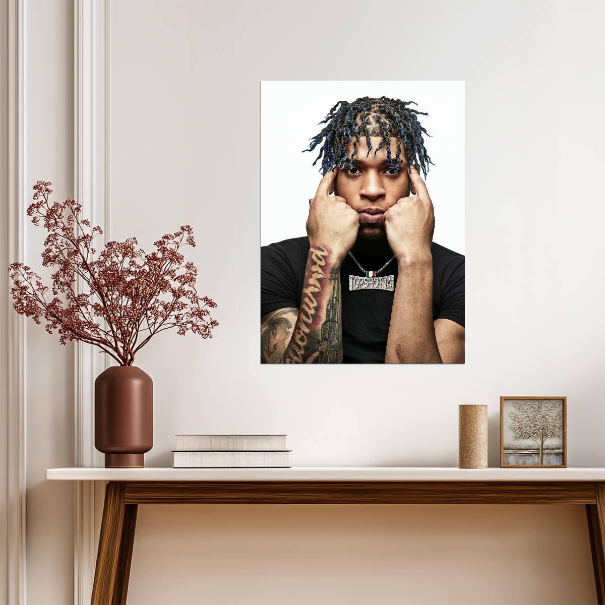Nle Choppa Portrait | Close Up Photoshoot Poster | Hip Hop Star Wall Art - Music Poster