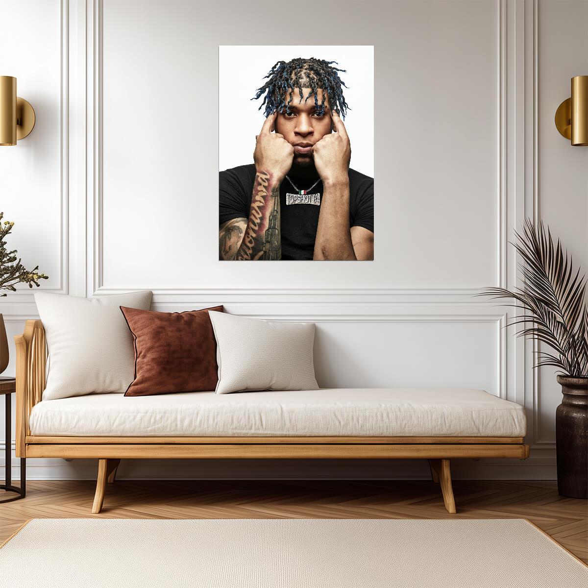 Nle Choppa Portrait | Close Up Photoshoot Poster | Hip Hop Star Wall Art - Music Poster