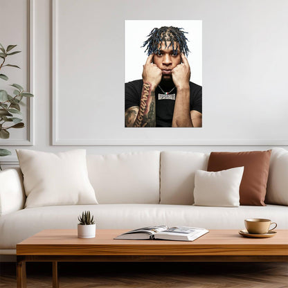 Nle Choppa Portrait | Close Up Photoshoot Poster | Hip Hop Star Wall Art - Music Poster