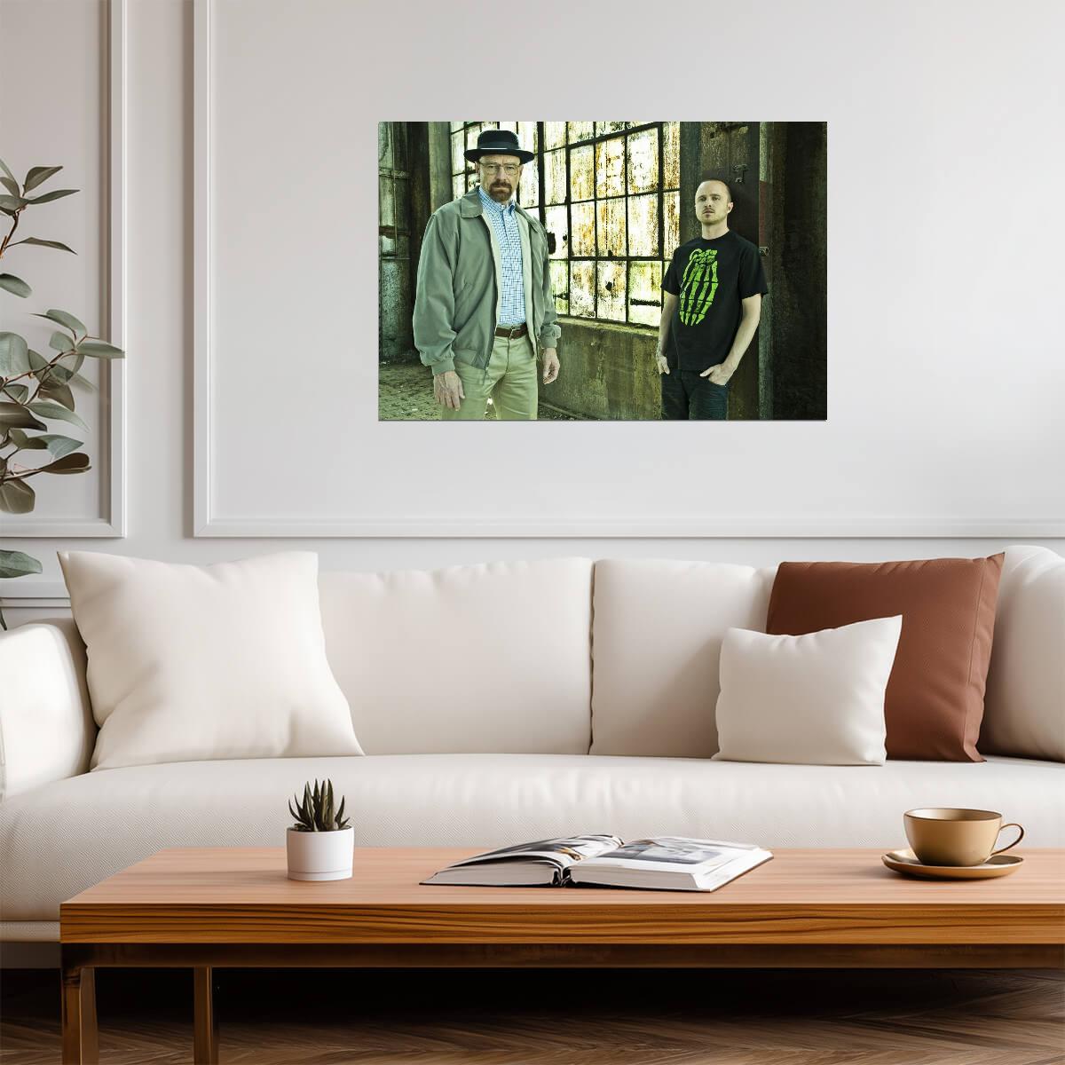 Breaking Bad Walter White & Jesse Pinkman | TV Show Poster | Bryan Cranston and Aaron Paul Portrait - Movies & TV Poster