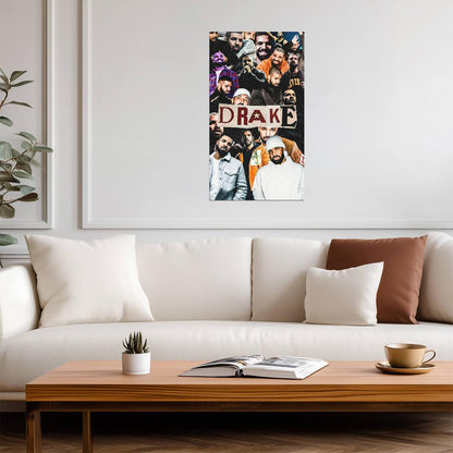 Drake Photo Collage | Hip Hop Legend Poster | Rapper Fan Art Print - Music Poster