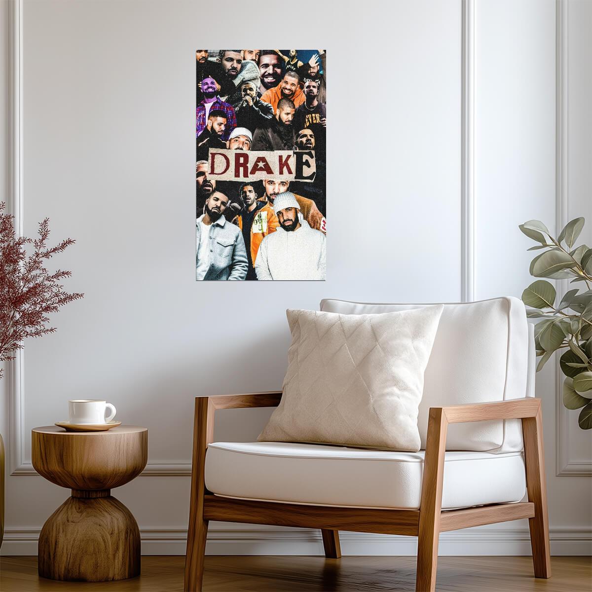 Drake Photo Collage | Hip Hop Legend Poster | Rapper Fan Art Print - Music Poster