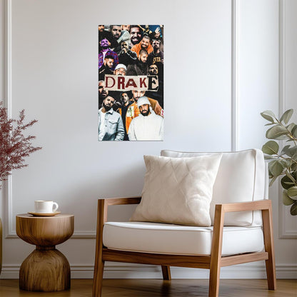 Drake Photo Collage | Hip Hop Legend Poster | Rapper Fan Art Print - Music Poster