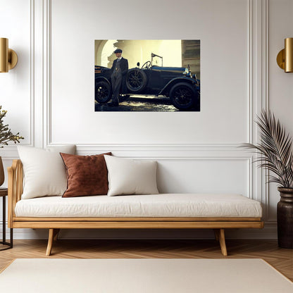 Peaky Blinders Thomas Shelby with Vintage Car | TV Show Poster | Cillian Murphy Portrait - Movies & TV Poster