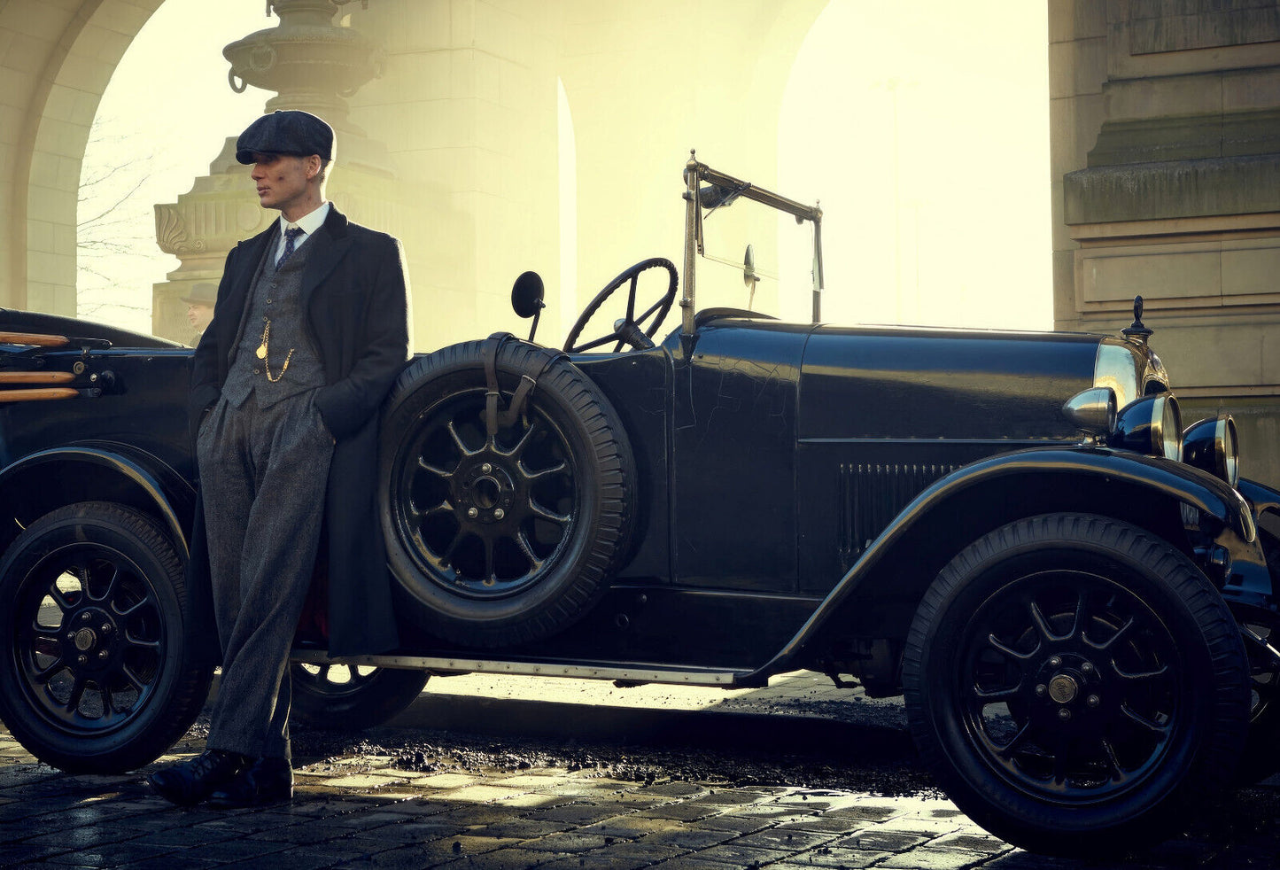 Peaky Blinders Thomas Shelby with Vintage Car | TV Show Poster | Cillian Murphy Portrait - Movies & TV Poster