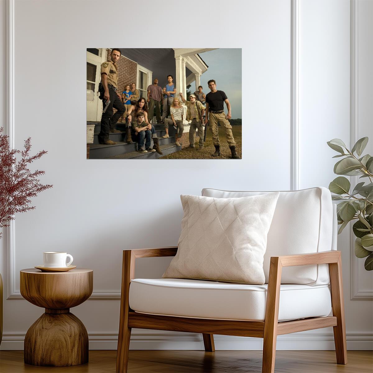 The Walking Dead Early Cast on Farmhouse Porch | Classic TV Show Poster | Horror Drama Art - Movies & TV Poster