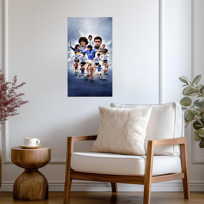 Diego Maradona Career Collage | Soccer Poster | Napoli Argentina Legend - Sports Poster