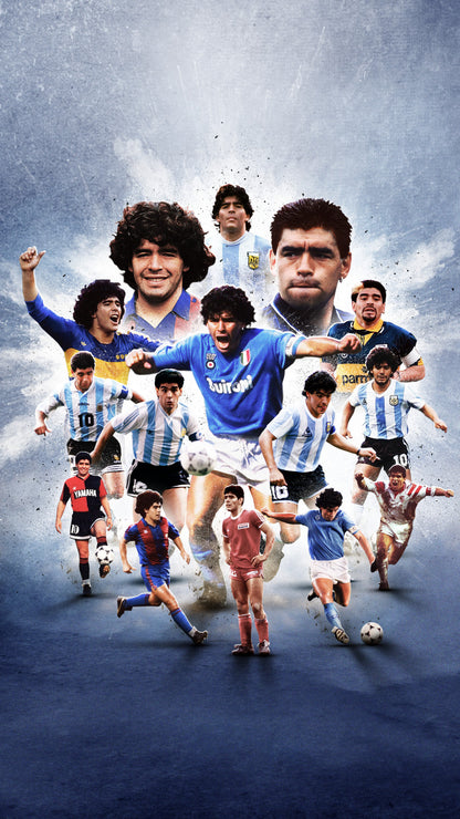 Diego Maradona Career Collage | Soccer Poster | Napoli Argentina Legend - Sports Poster
