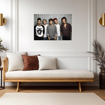 One Direction Casual Band Photo | Pop Music Group Poster | Modern Boy Band Wall Art - Music Poster