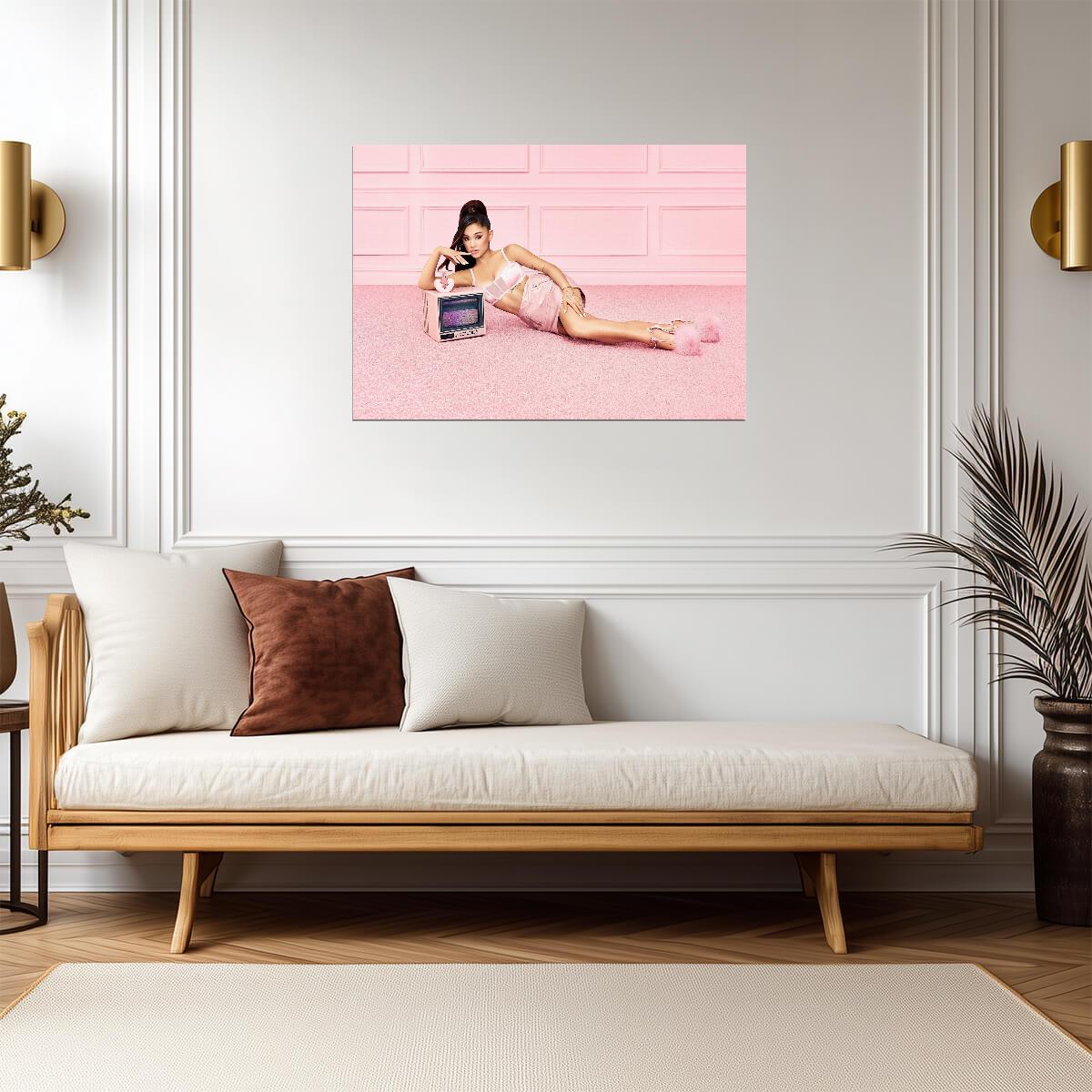 Ariana Grande Thank U Next Perfume Ad | Pink Room Photoshoot Poster | Celebrity Wall Art - Music Poster