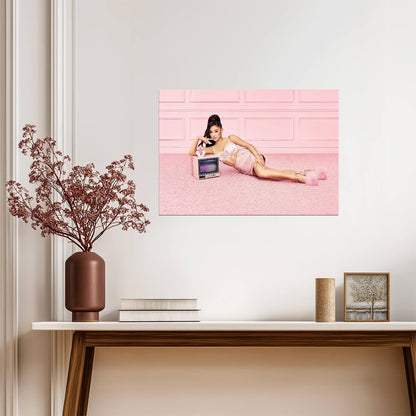 Ariana Grande Thank U Next Perfume Ad | Pink Room Photoshoot Poster | Celebrity Wall Art - Music Poster
